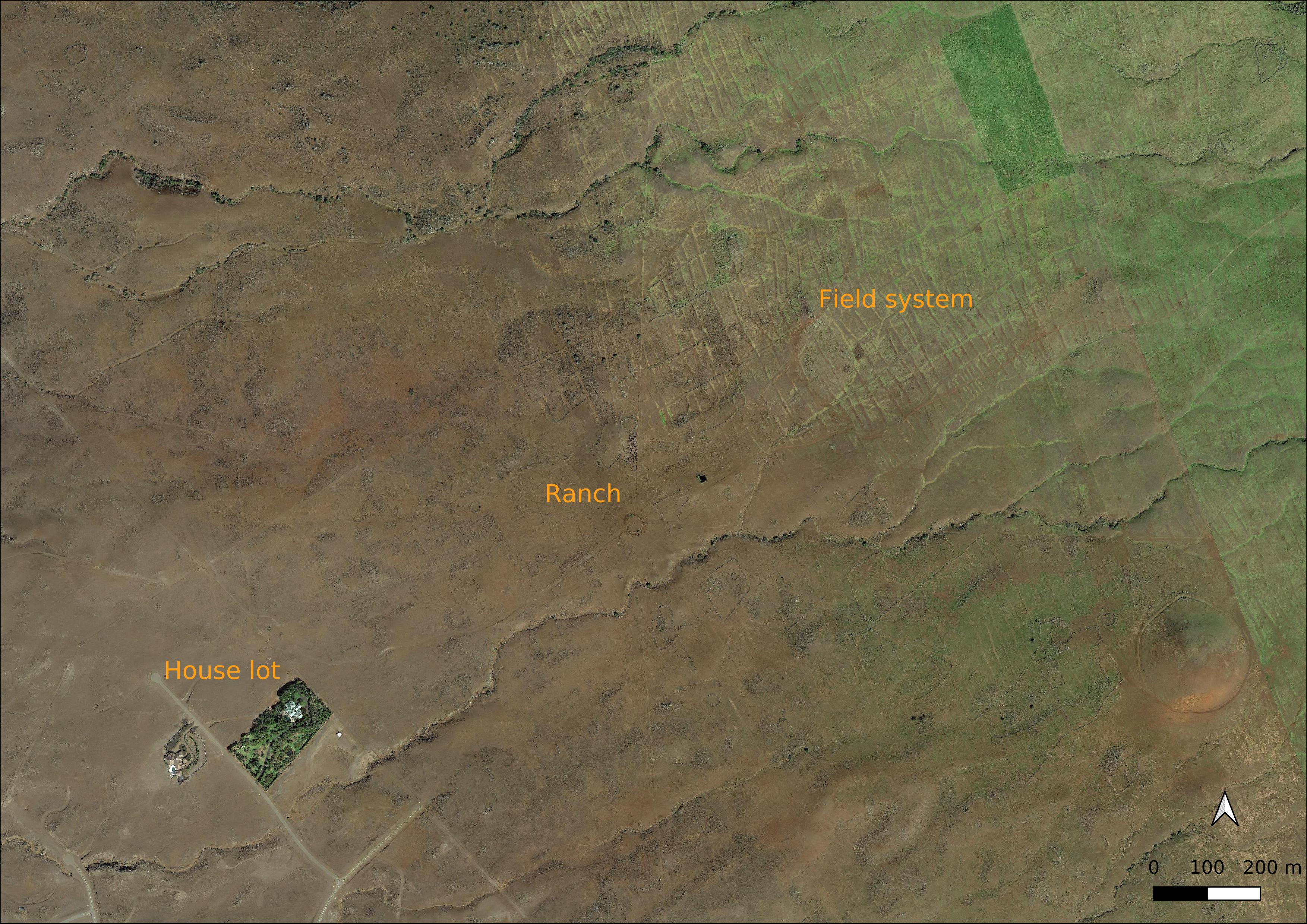 Google Earth image of leeward Kohala field system